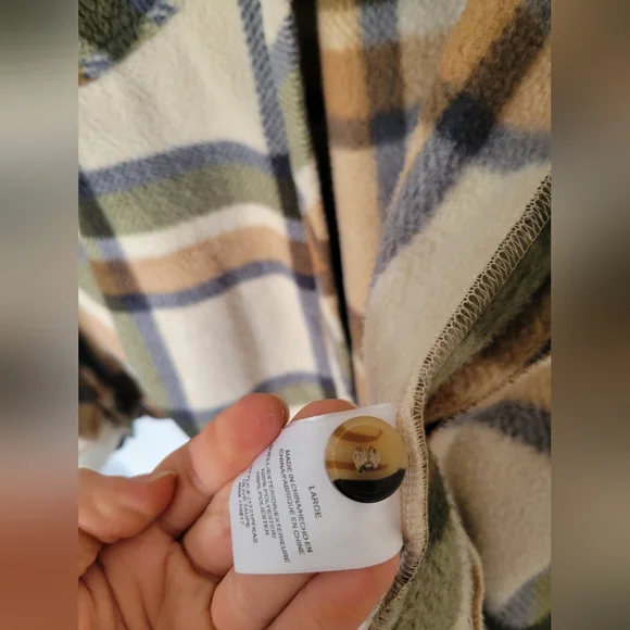 Altar'd State Button-Up Fleece Plaid Jacket - Picture 5 of 6
